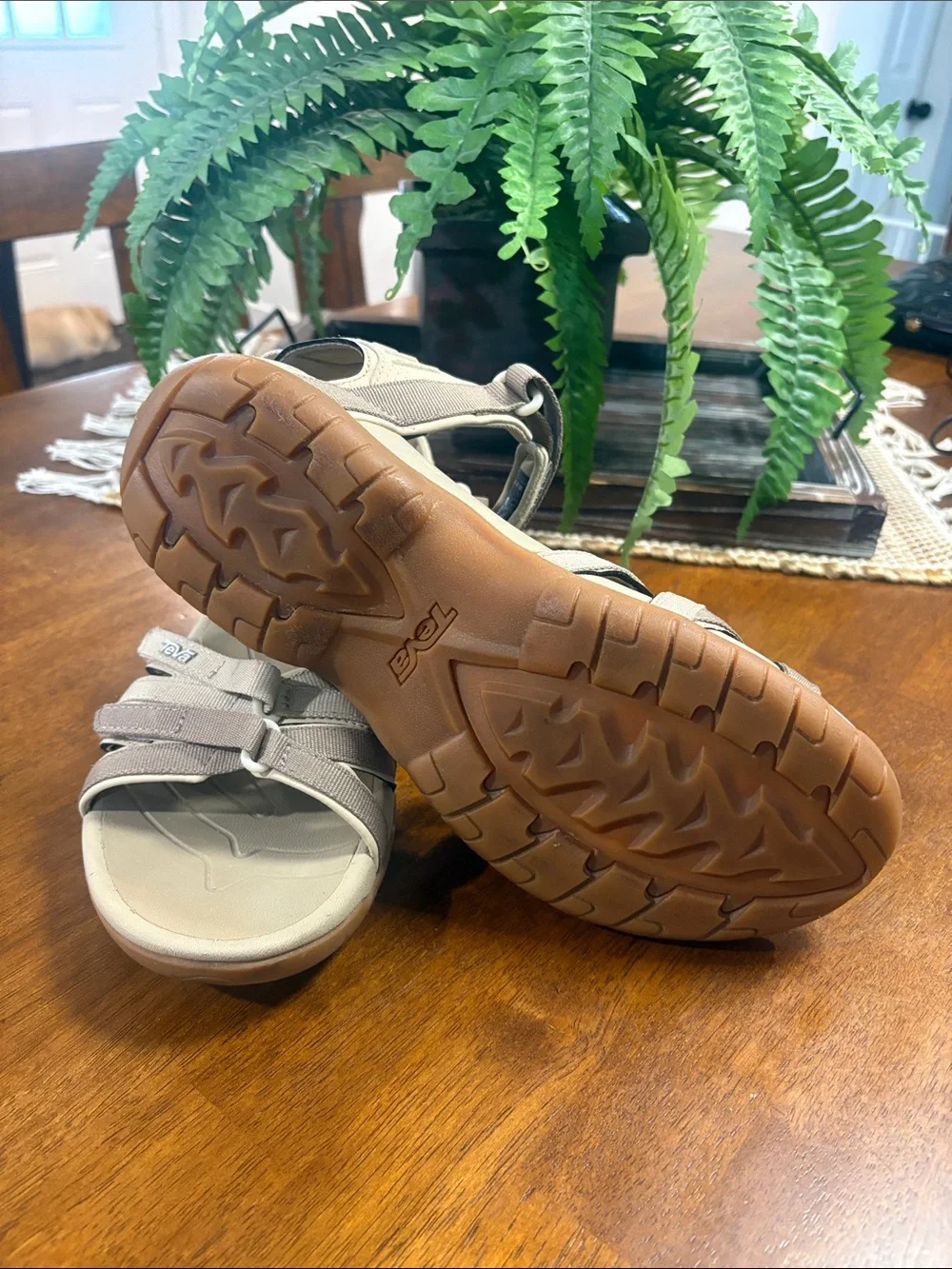 Teva Women’s Taupe and Beige Strappy Sandals